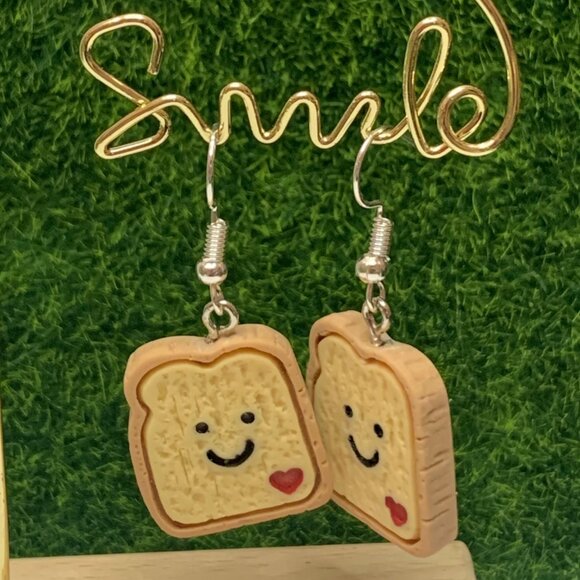 Toast Earring, Bread Earring, Funny Food Earring, Food Jewelry, Gift Idea, Toast - Picture 7 of 7